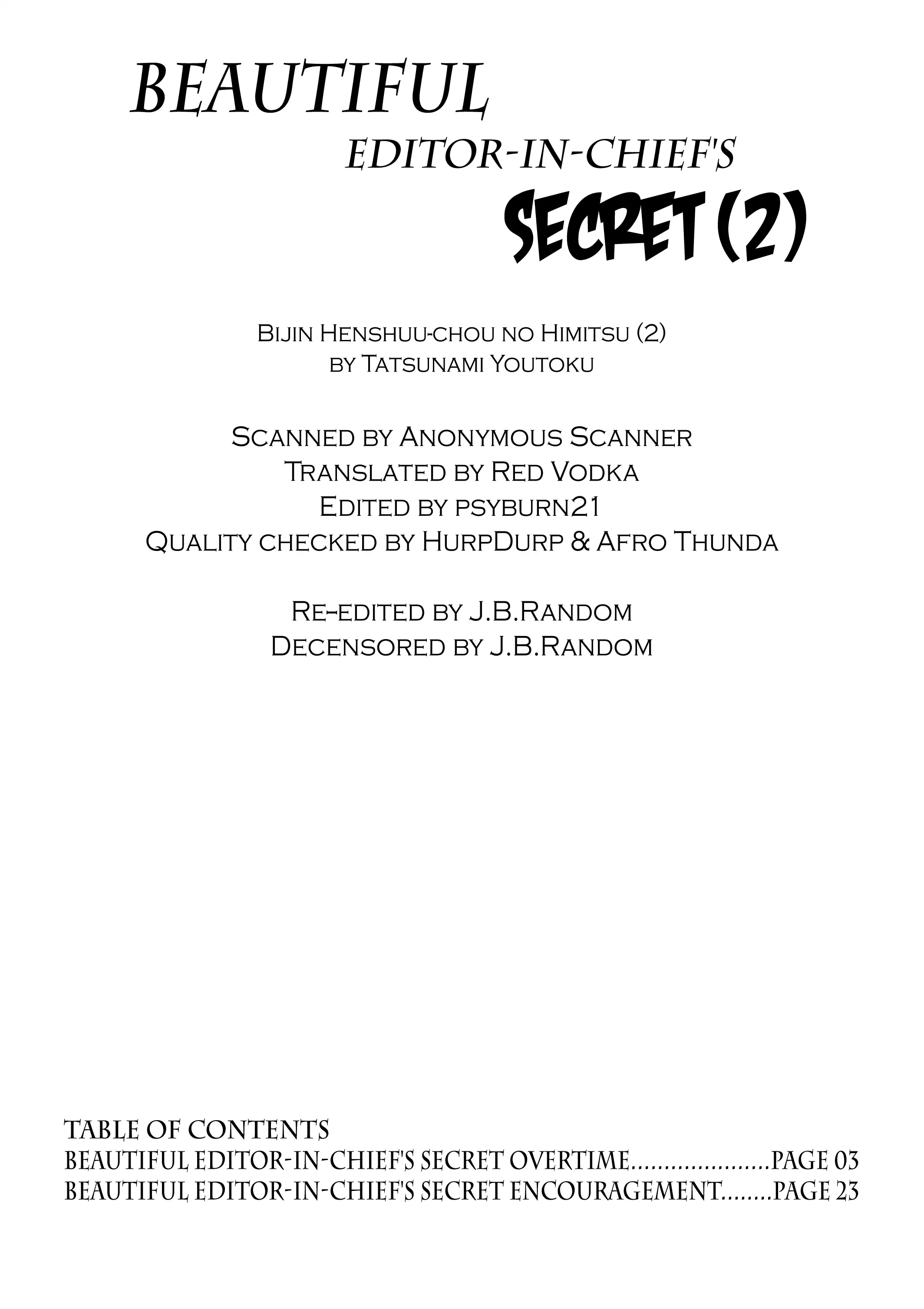 Bijin Henshuu-chou no Himitsu | Beautiful Editor-in-Chief's Secret