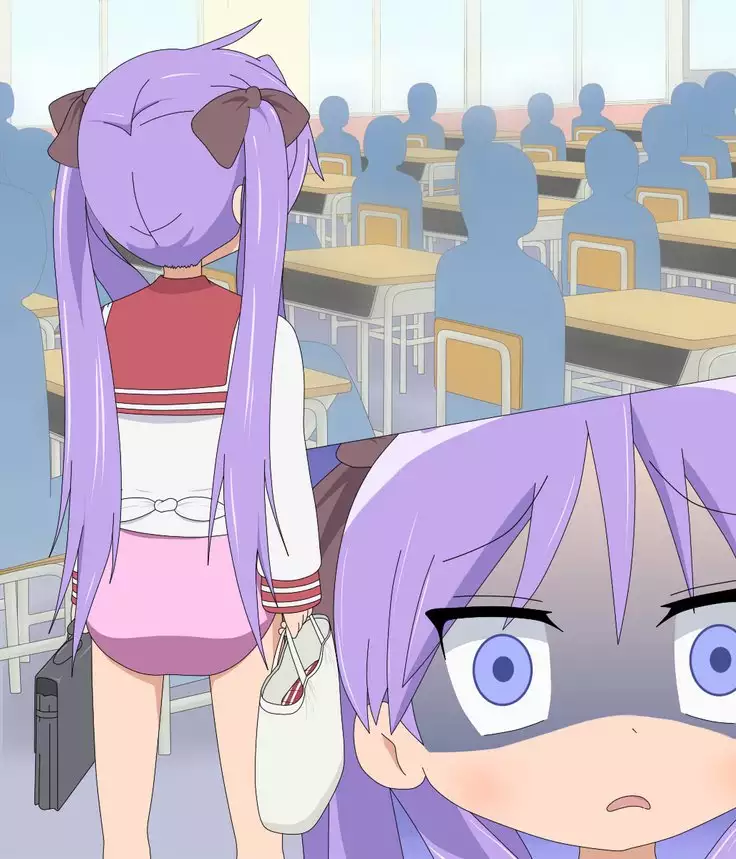 Kagami goes to shcool wearing diaper