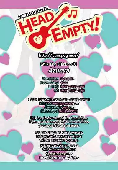 [Mix Fry (Takurou)] Azunya (K-ON!) [English] [head empty] [Digital]