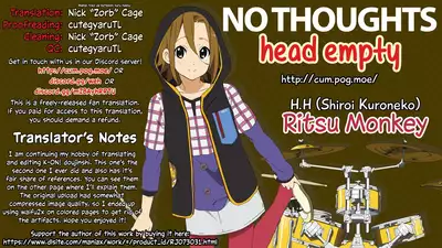 [H.H (Shiroi Kuroneko)] Ritsu Monkey (K-ON!) [English] [head empty] [Digital]